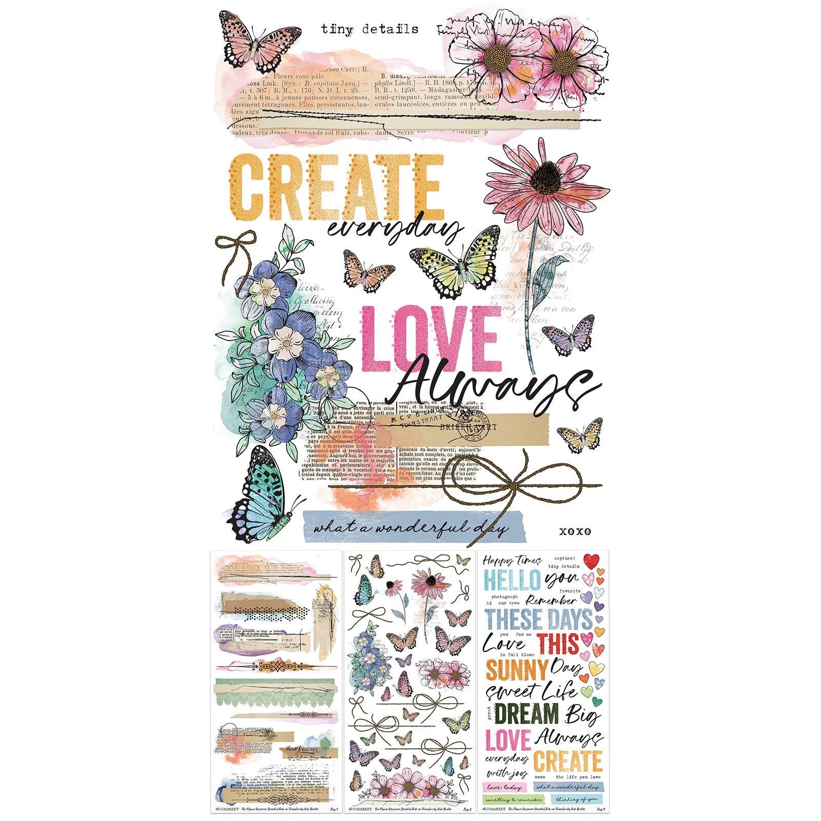 Essentials Rub-On Transfer Set "6"X12" - The Flower Emporium