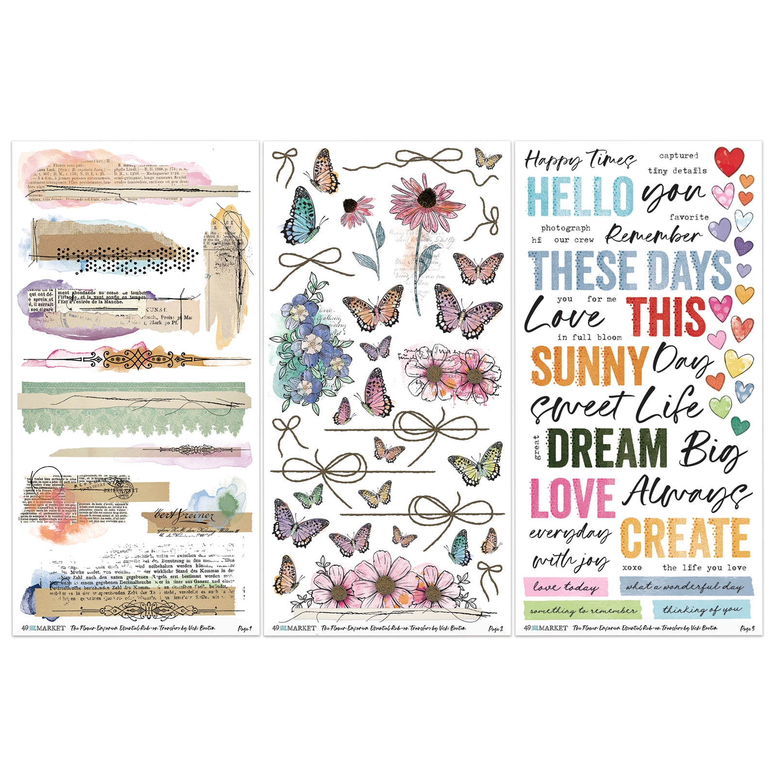 Essentials Rub-On Transfer Set "6"X12" - The Flower Emporium