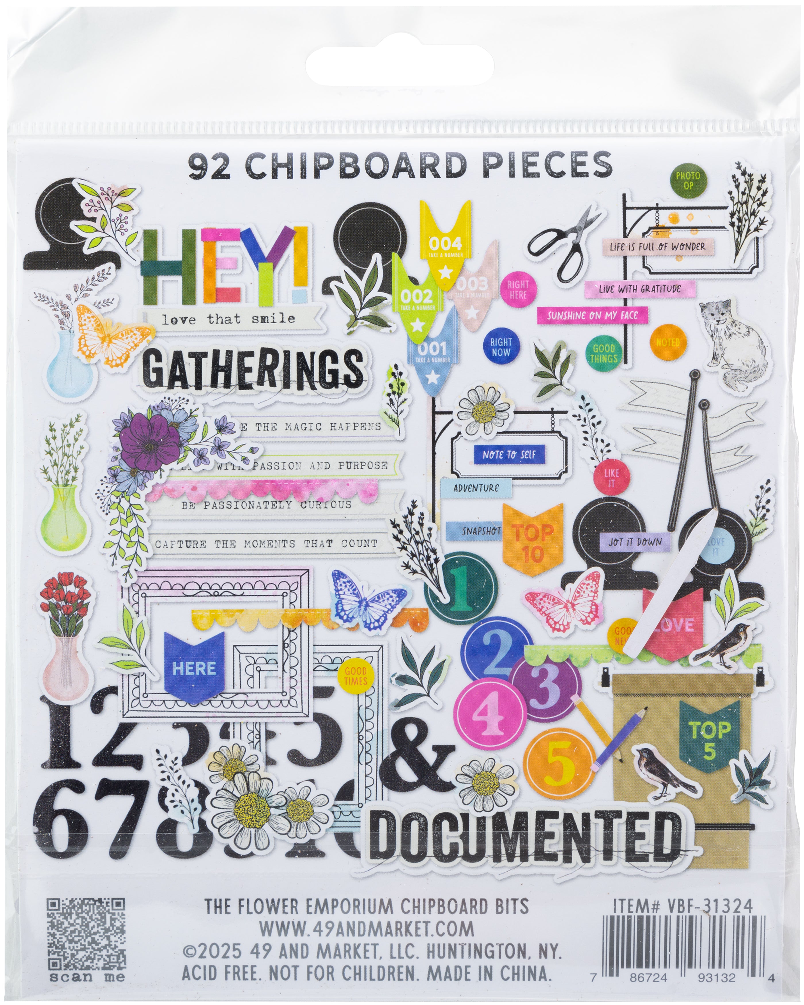 The Flower Emporium Chipboard Bits 92/Pkg