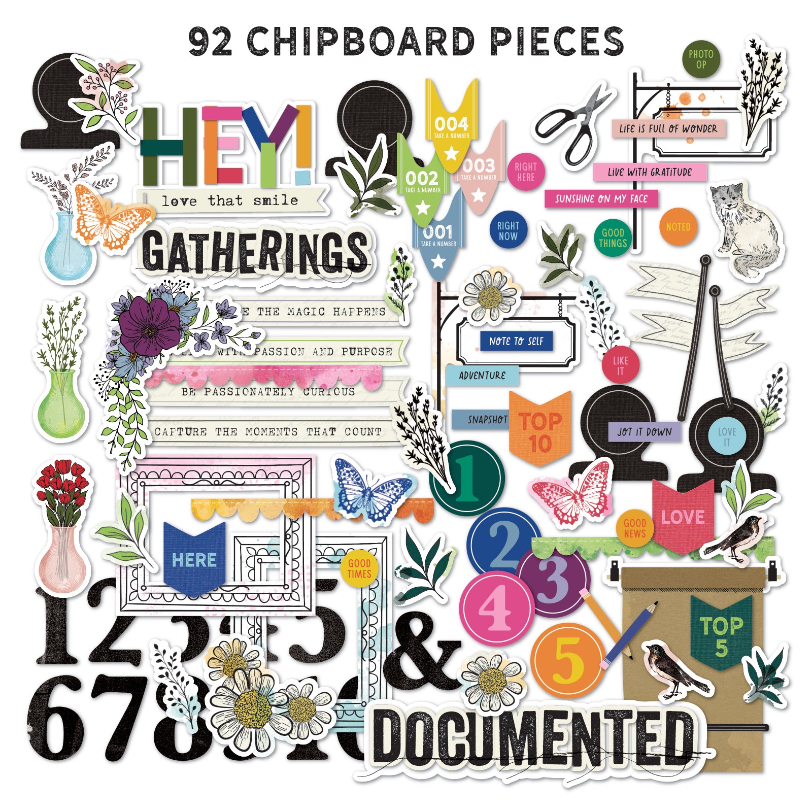 The Flower Emporium Chipboard Bits 92/Pkg