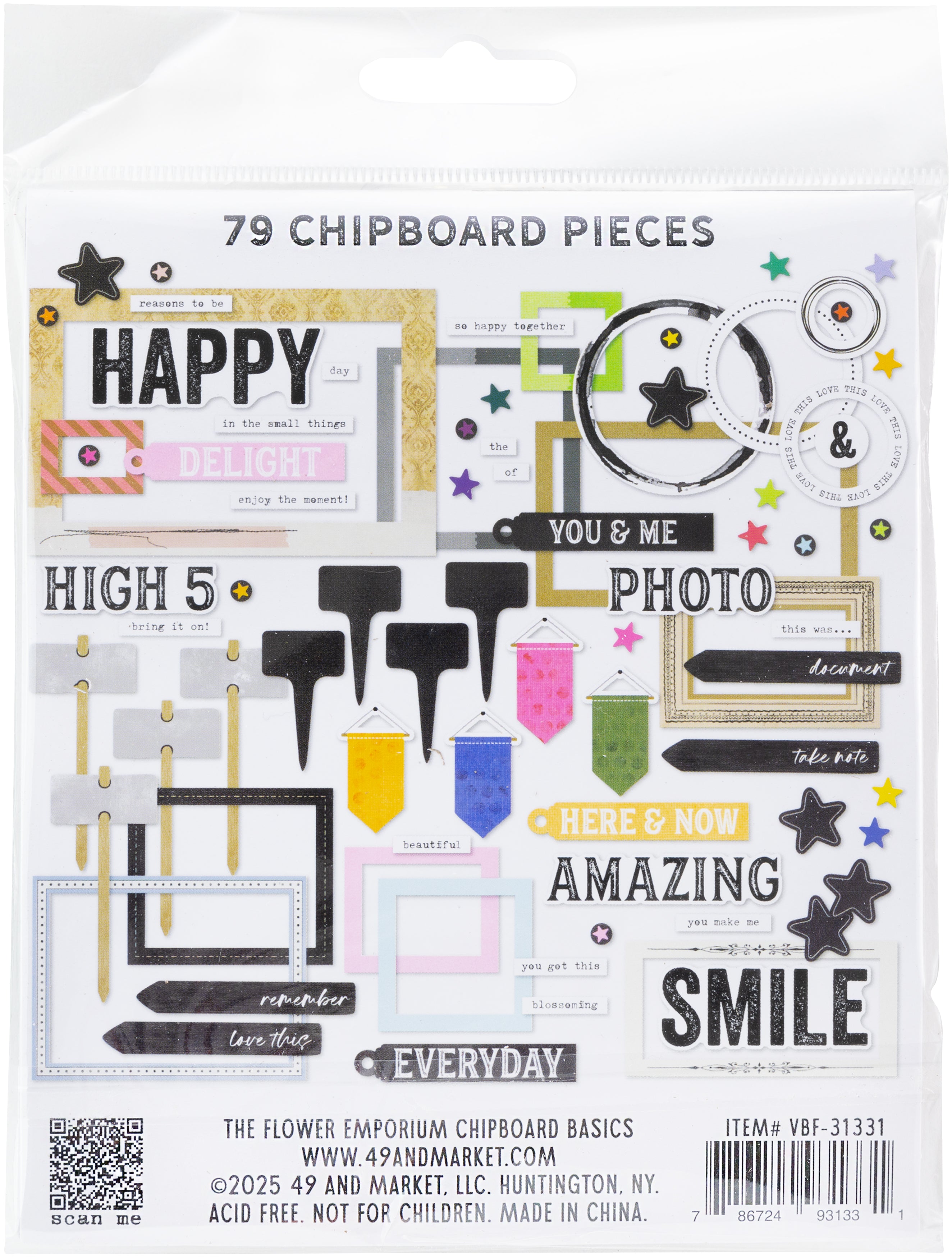 The Flower Emporium Chipboard Basics 79/Pk
