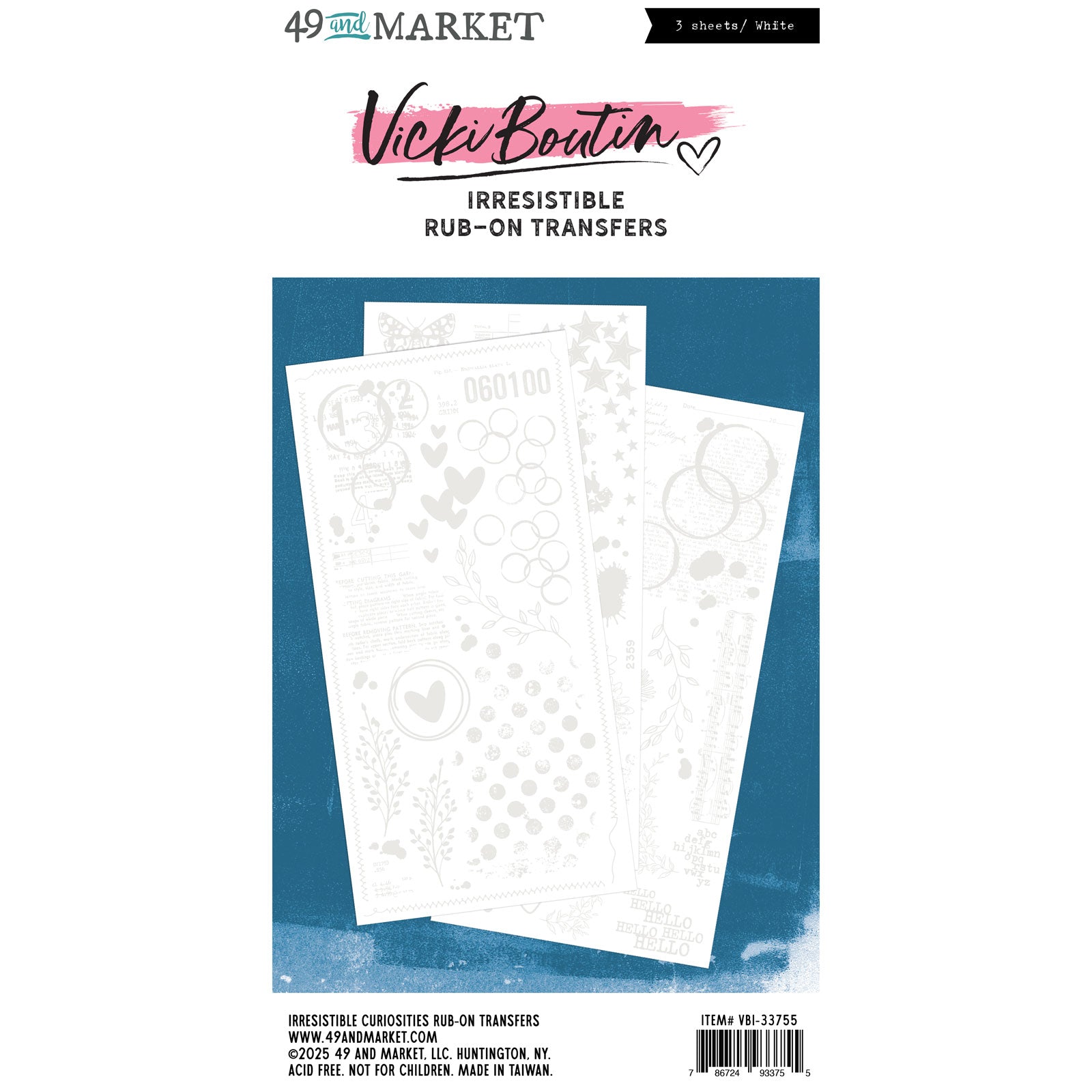 Irresistible Curiosities Rub-on Transfers by Vicki Boutin