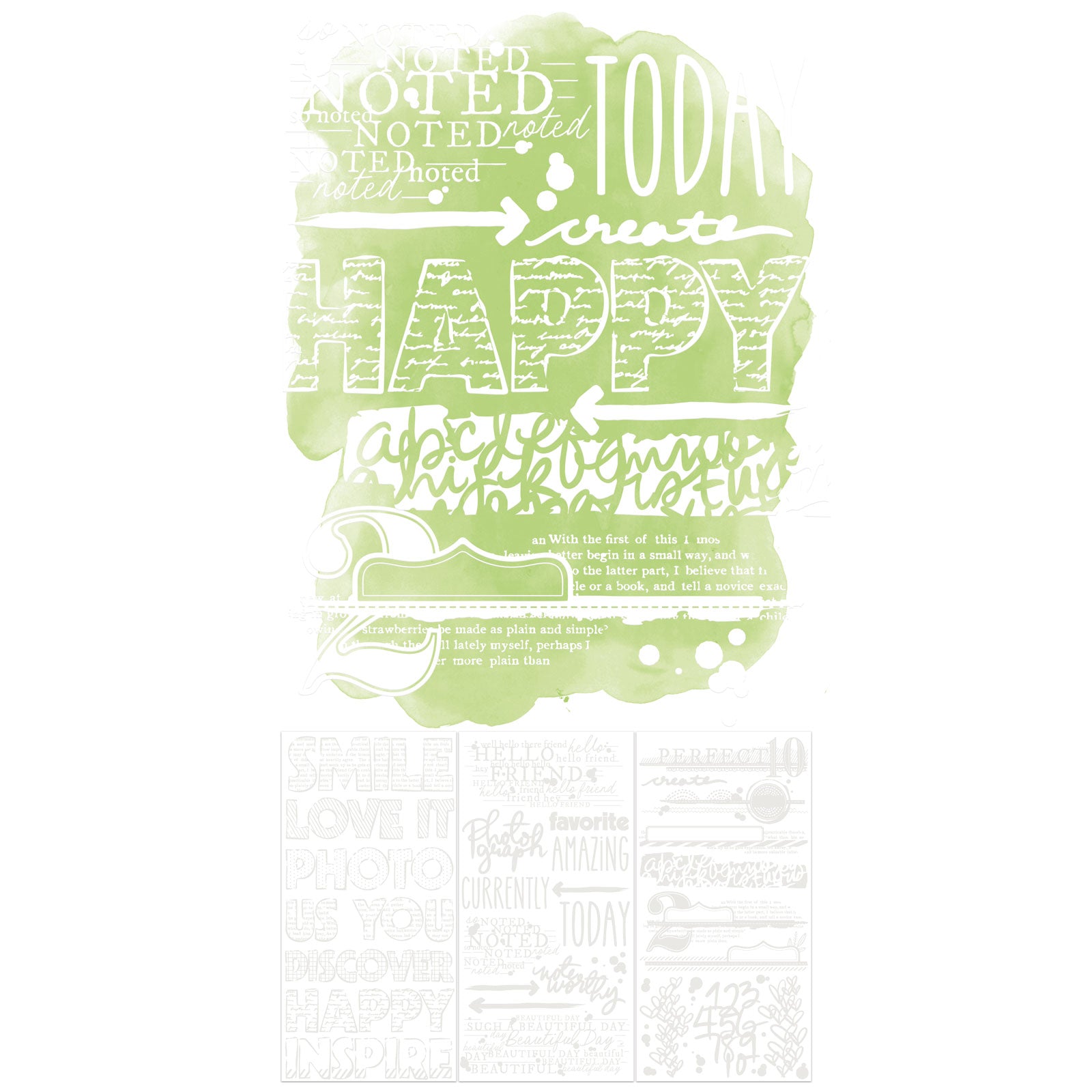 Irresistible Artful Words Rub-on Transfer Set