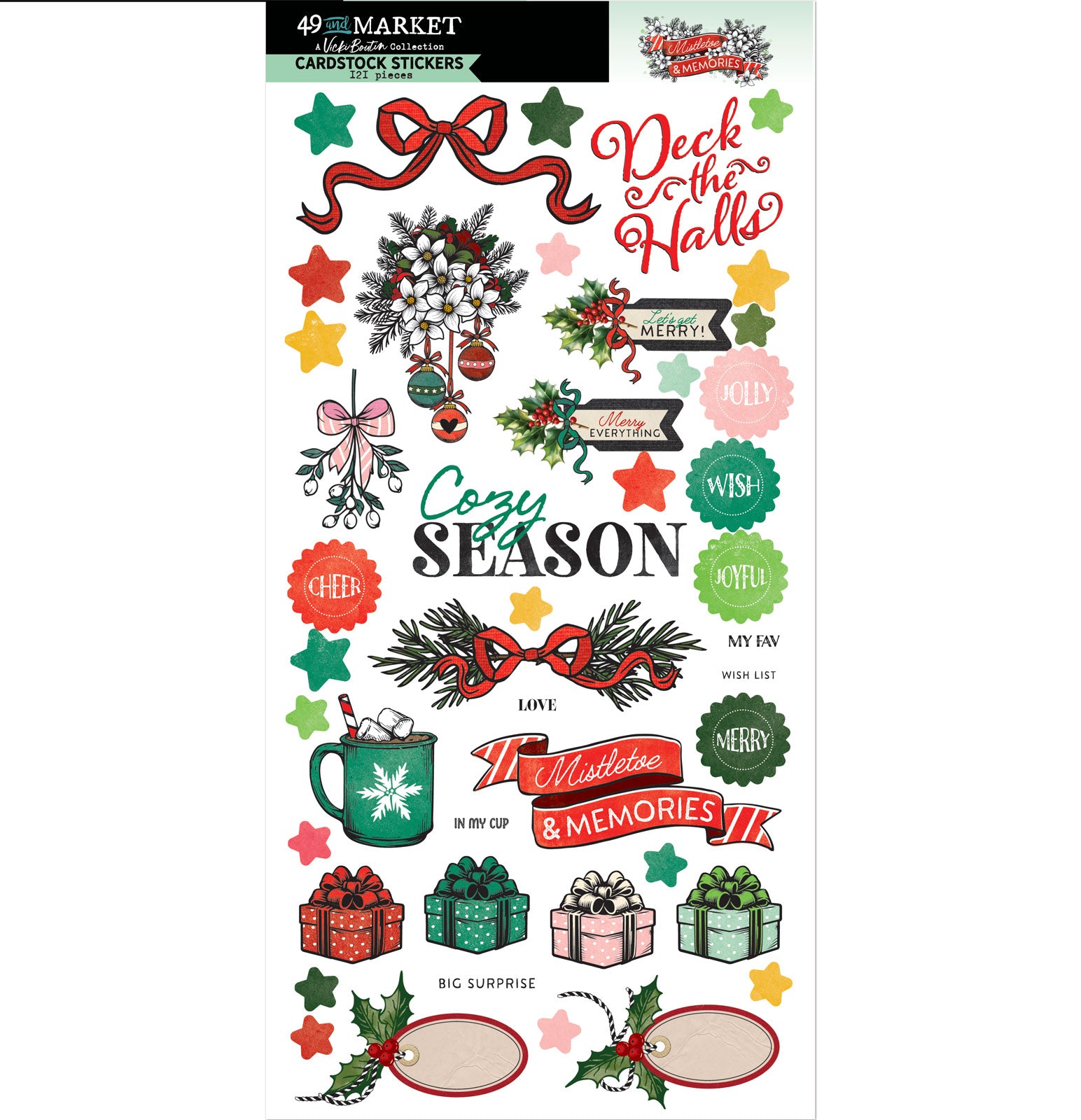 49 And Market Cardstock Stickers Mistletoe and Memories