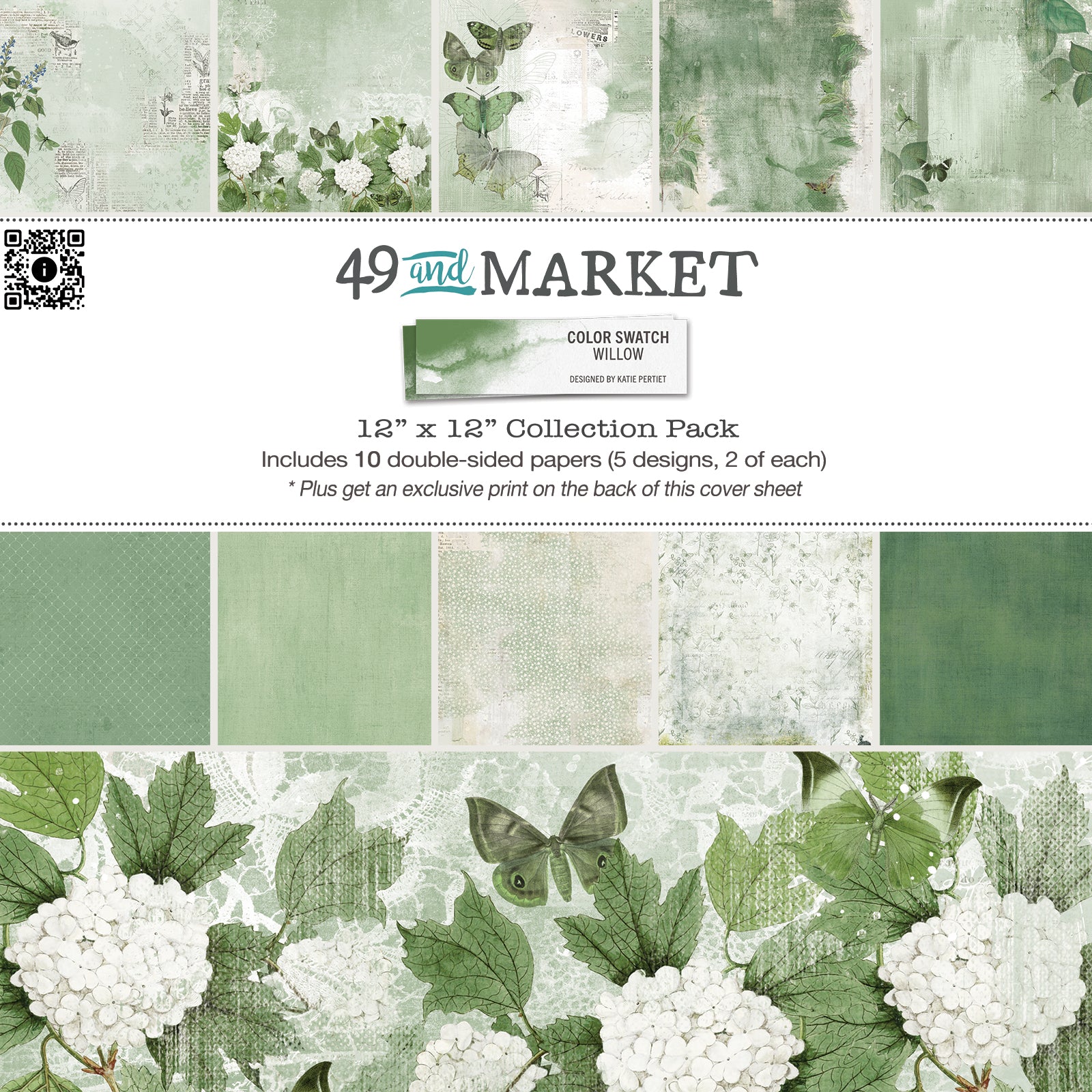 Color Swatch Willow 12x12 Paper Collection Pack