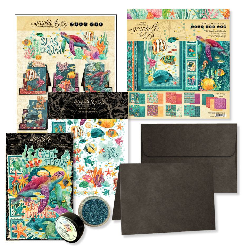Graphic 45 Card Class Series Vol 4 2025 - Seas the Day – Faux Step Card Set