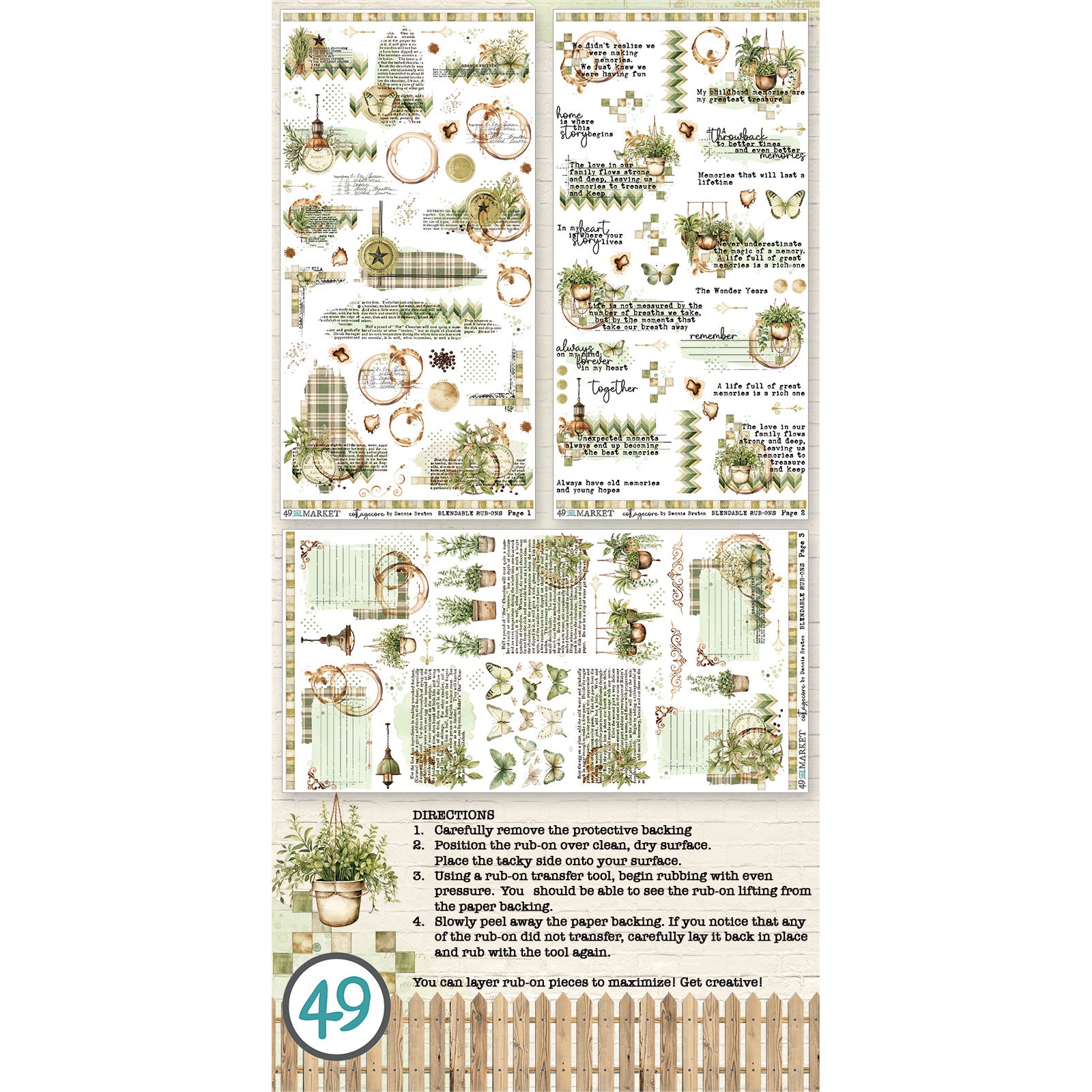 Cottagecore - Rub-On Transfer Set - Blendables