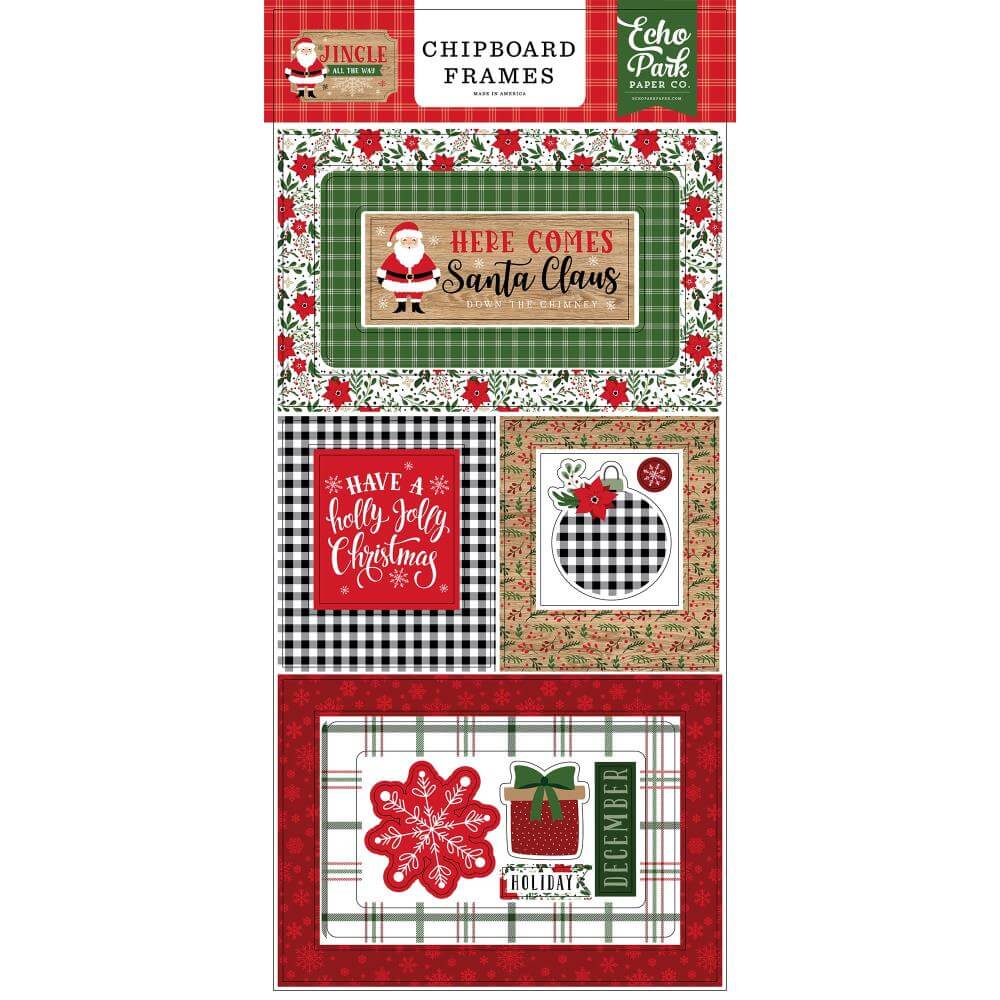 Jingle All The Way Christmas Chipboard Frames