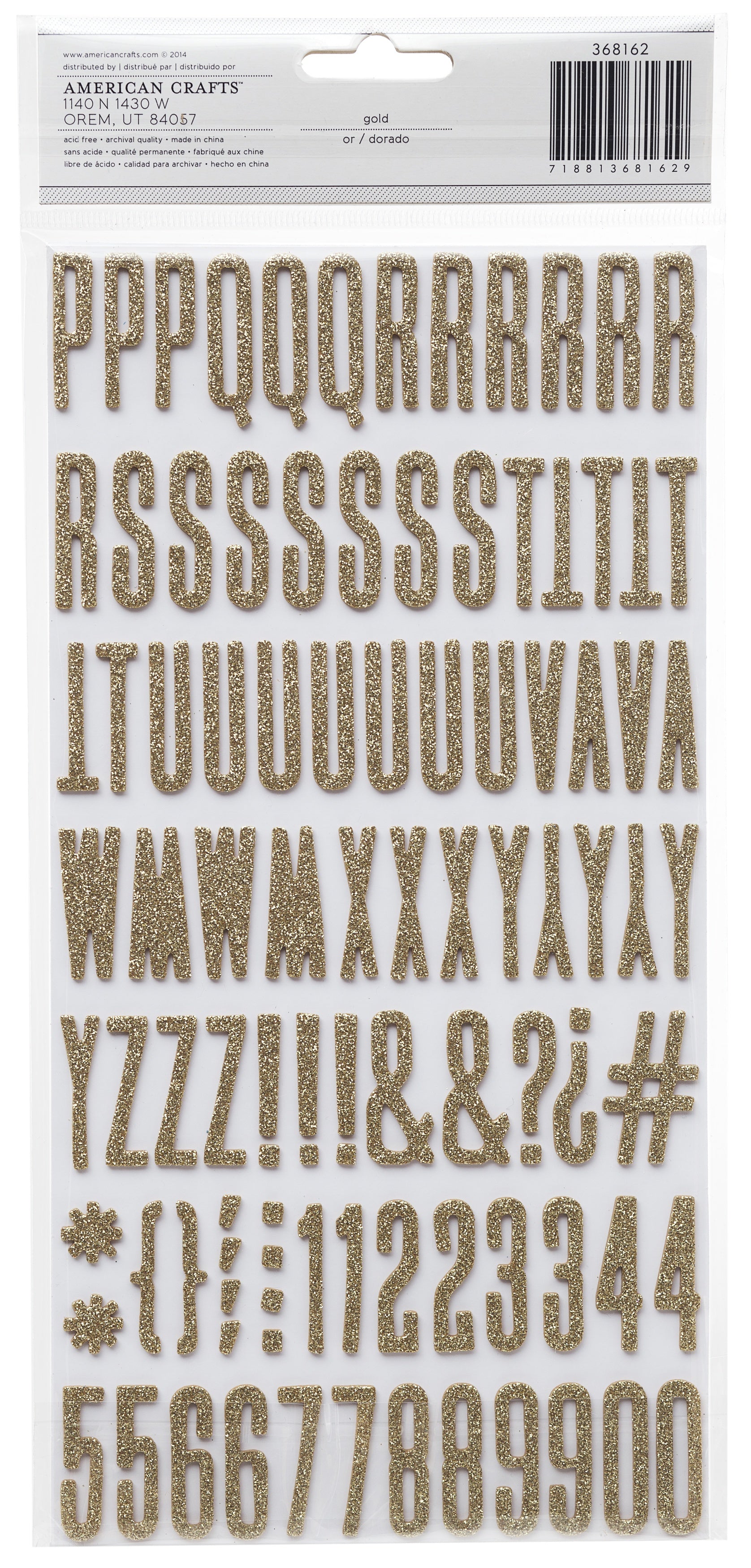 Fitzgerald Glitter Letter Thickers Stickers