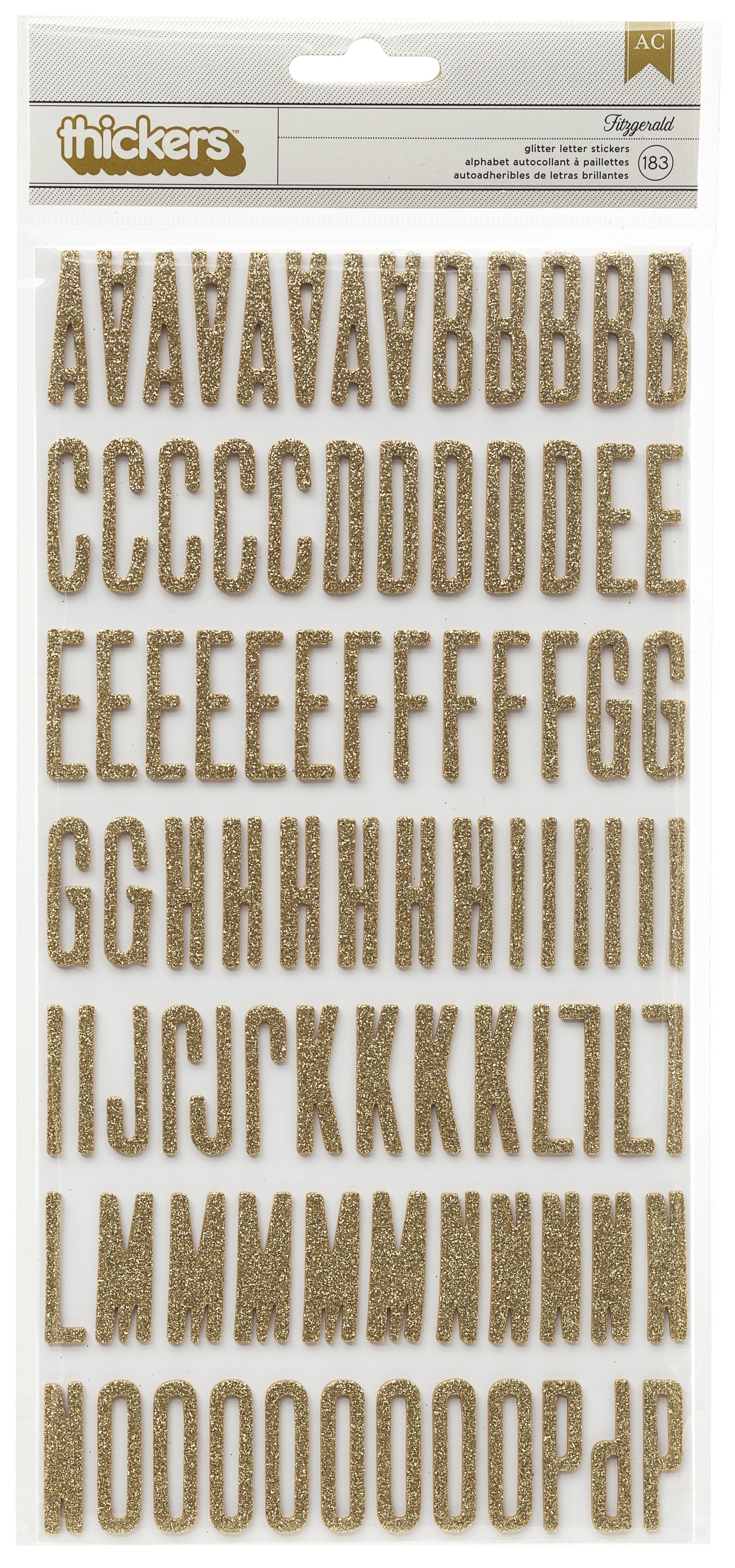 Fitzgerald Glitter Letter Thickers Stickers – Button Farm Club