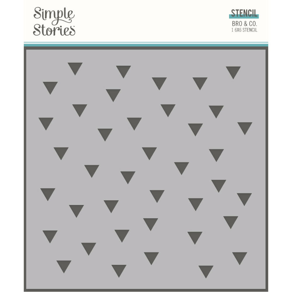 Bro & Co Retro Triangle 6x6 Stencil