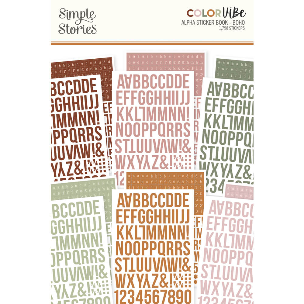 Color Vibe Collection - Sticker Book - Alphabet - Boho