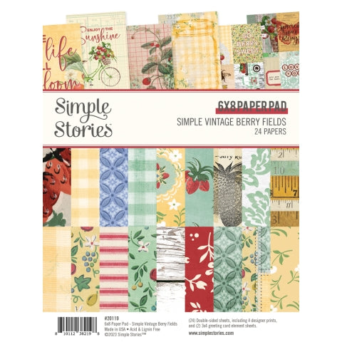 Simple Vintage Berry Fields - 6x8 Pad