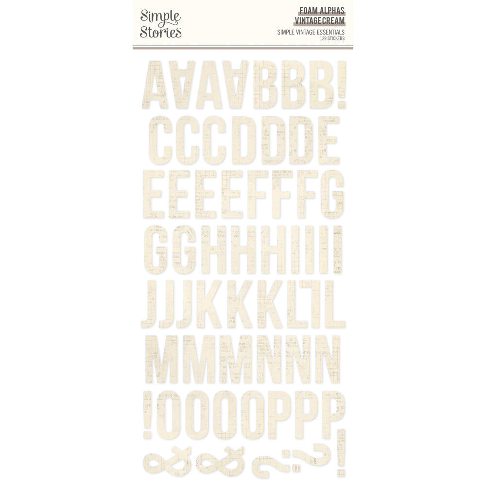 Simple Vintage Essentials - Foam Alphas Vintage Cream