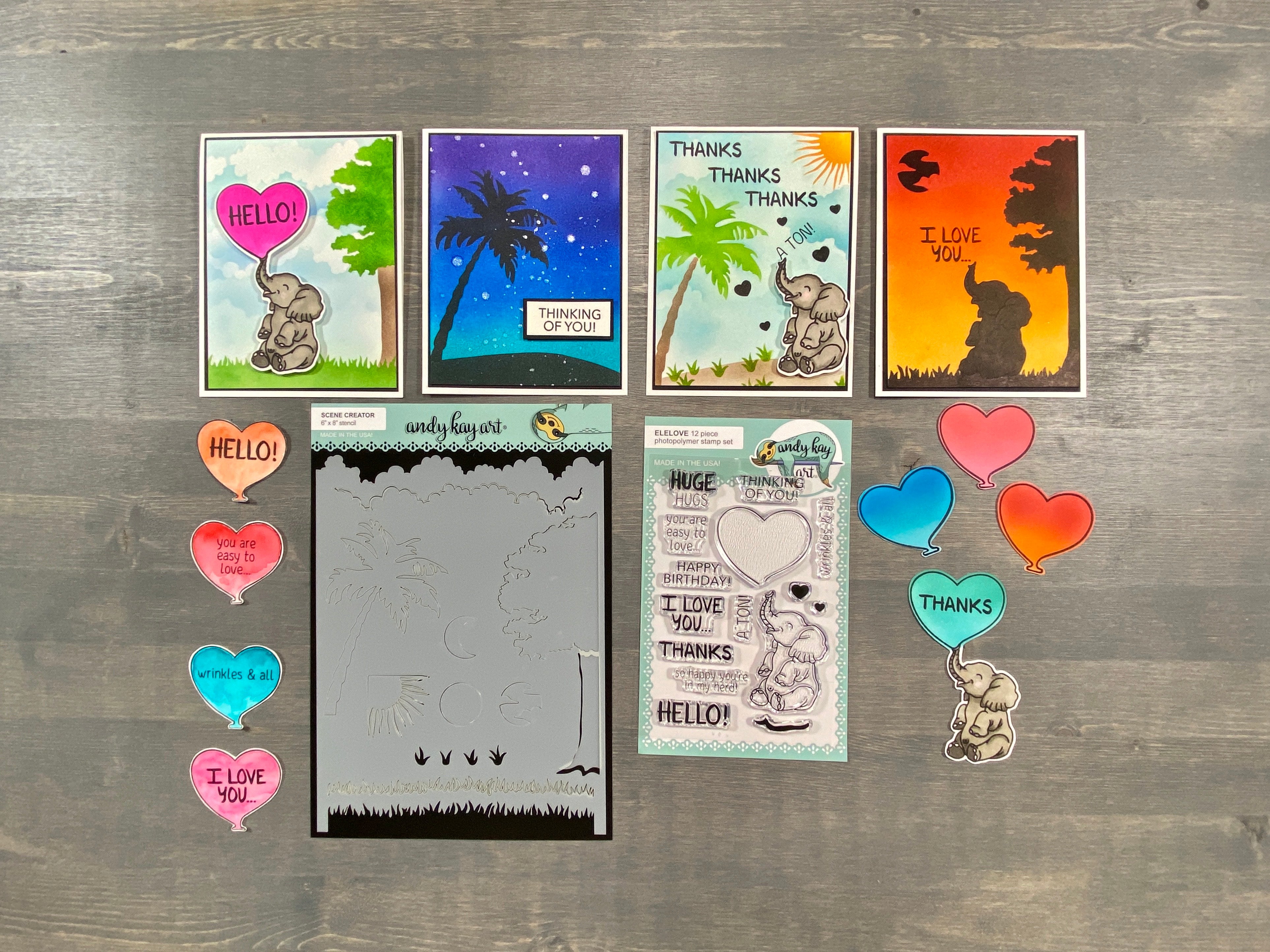 Sending Huge Hugs Stamp and Stencil Kit by Amy Sonnemann