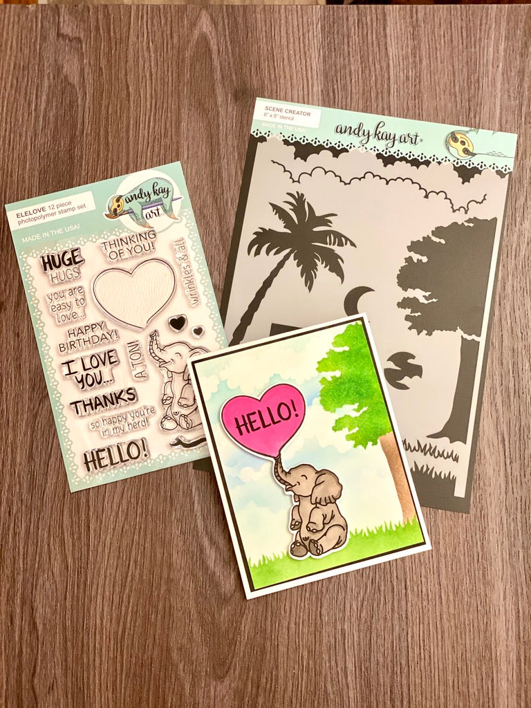 Sending Huge Hugs Stamp and Stencil Kit by Amy Sonnemann