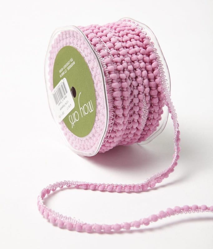 3/8 Inch Mini Pom Pom Ribbon - 1 Yard