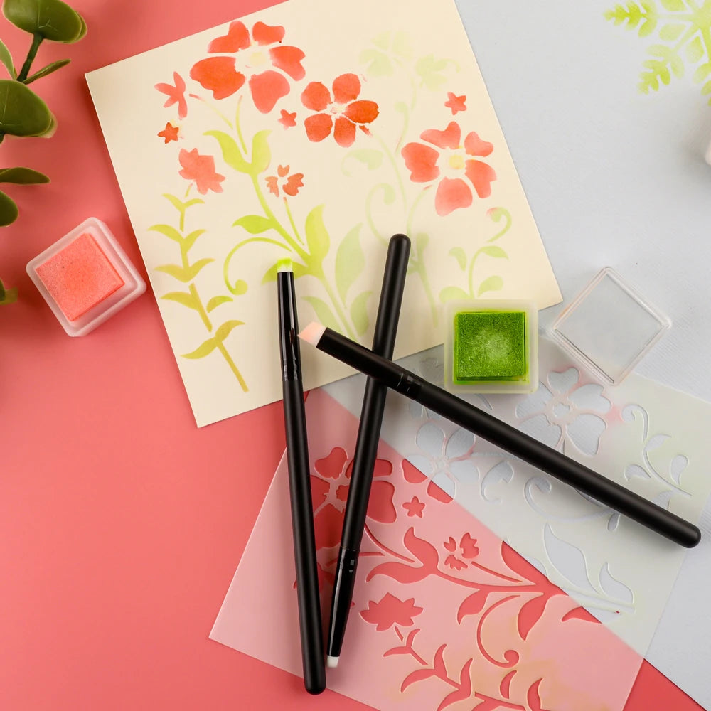 Flat & Angled Detailed Blending Brushes Set