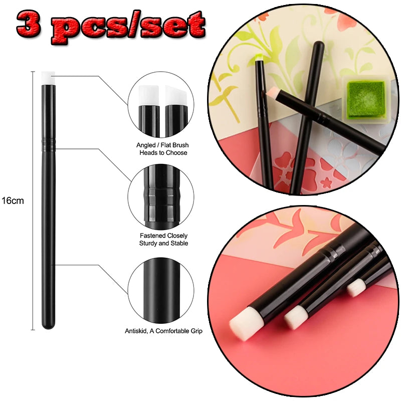 Flat & Angled Detailed Blending Brushes Set