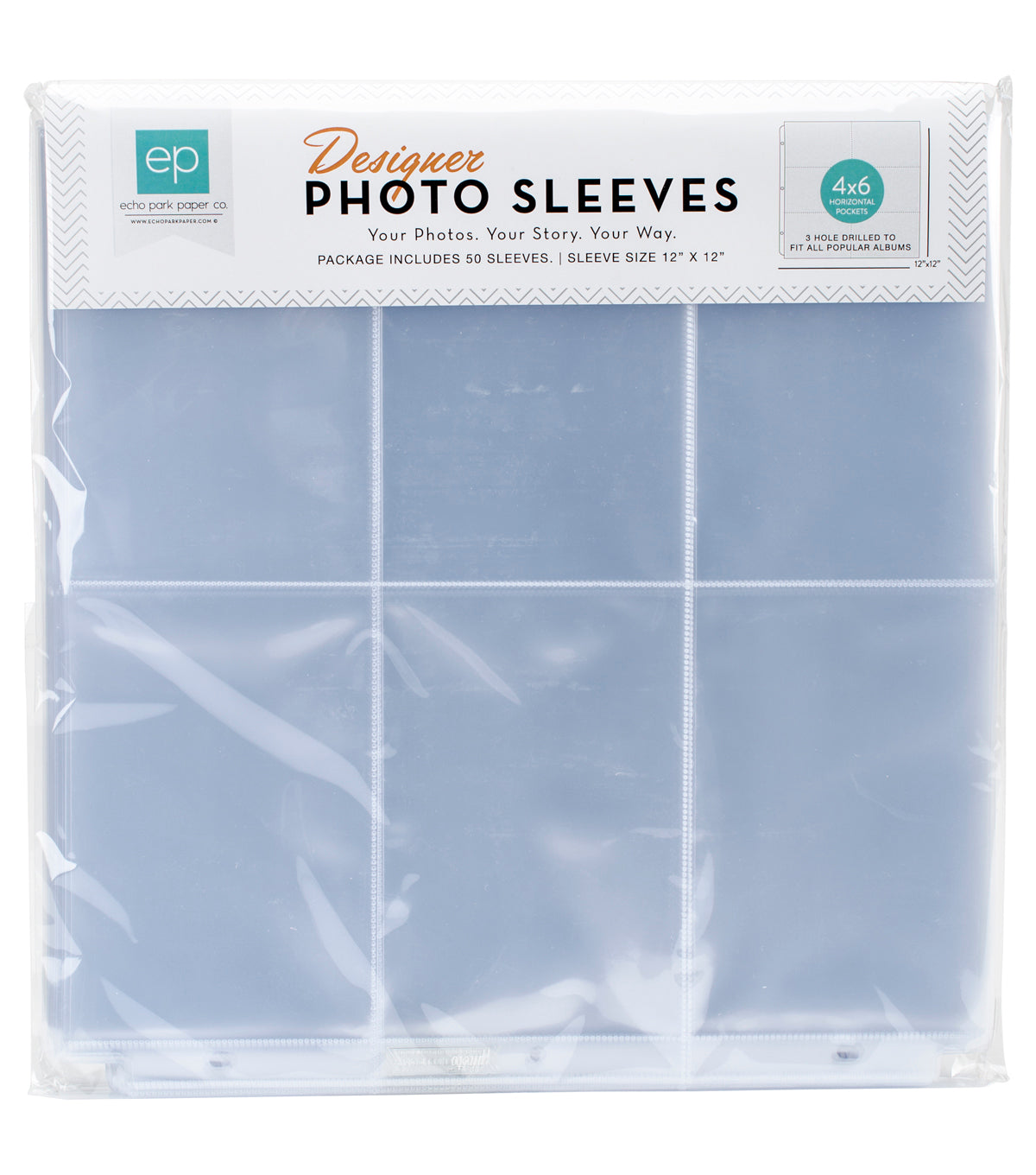 Designer Photo 12x12 Sleeves - 4x6 pockets