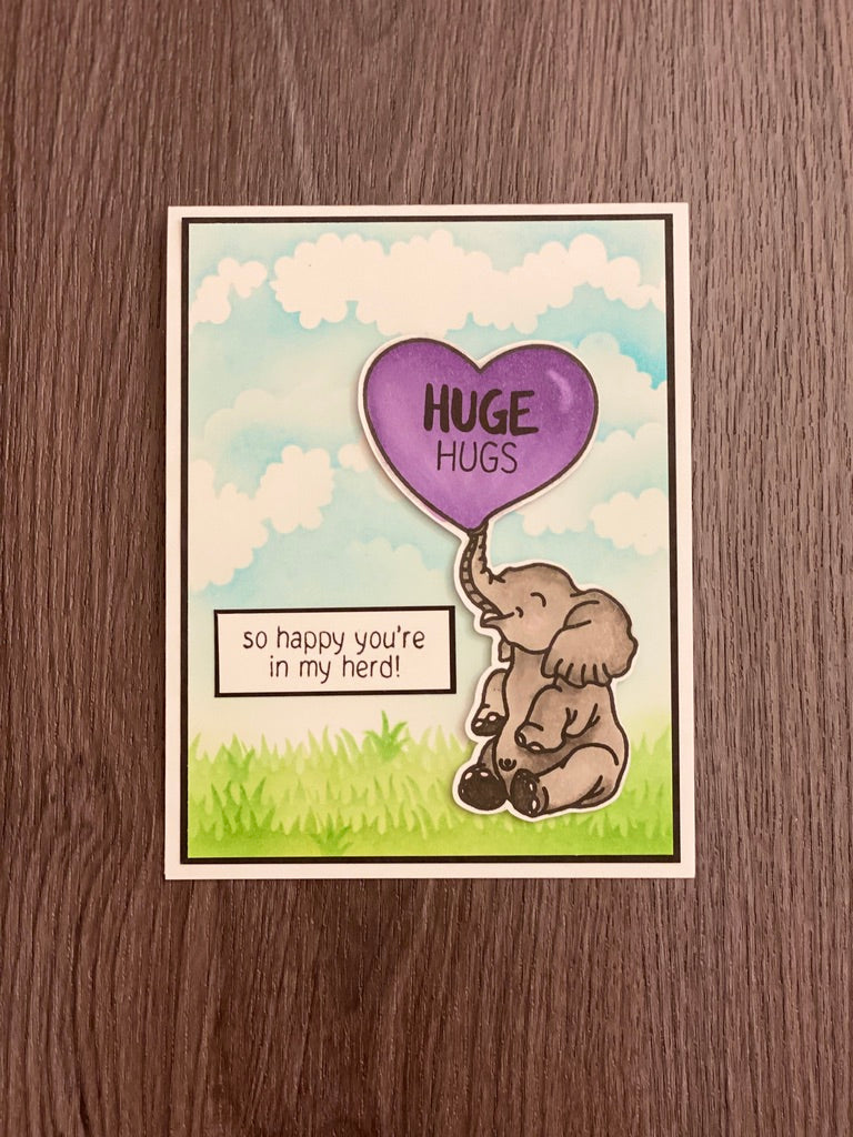 Sending Huge Hugs Stamp and Stencil Kit by Amy Sonnemann