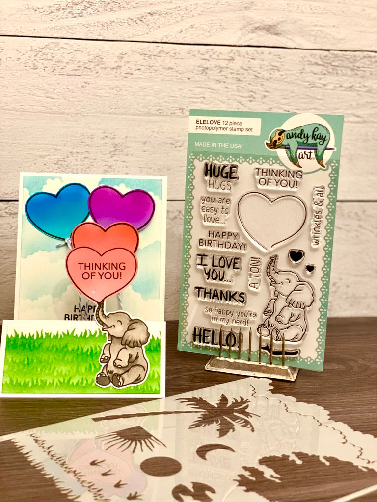 Sending Huge Hugs Stamp and Stencil Kit by Amy Sonnemann