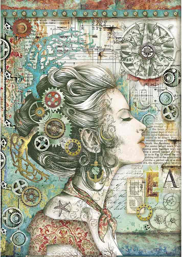 Lady & Gears Stamperia Rice Paper Sheet A4