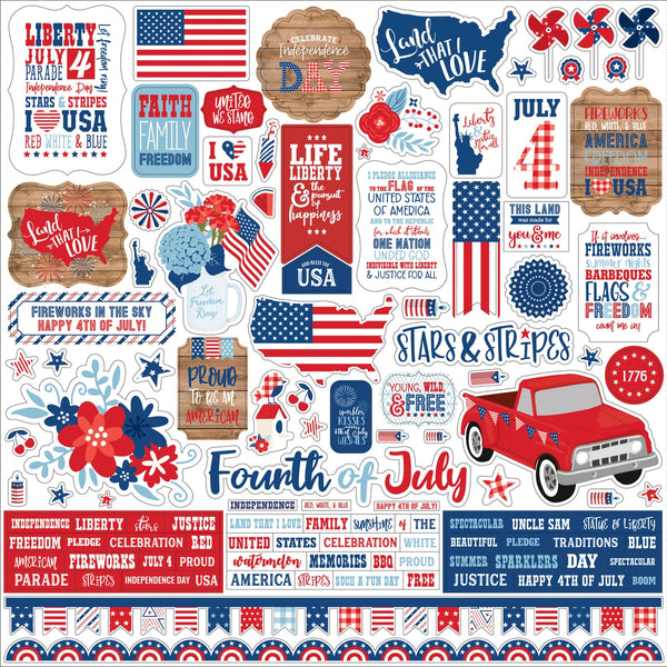 America 12x12 Cardstock Sticker