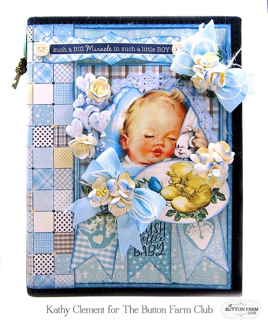 Authentique's Swaddle Baby Boy Mini Album Kit by Kathy Clement ~ Digital Tutorial