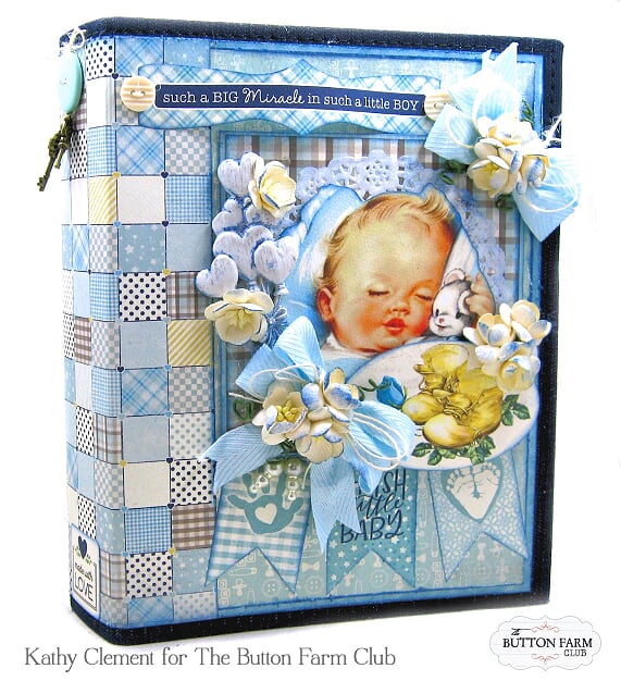 Authentique's Swaddle Baby Boy Mini Album Kit by Kathy Clement ~ Digital Tutorial