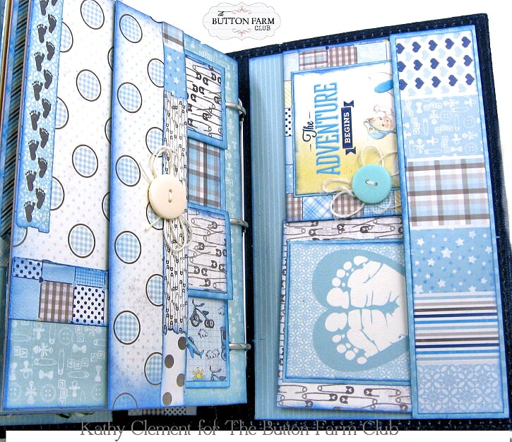 Authentique's Swaddle Baby Boy Mini Album Kit by Kathy Clement ~ Digital Tutorial