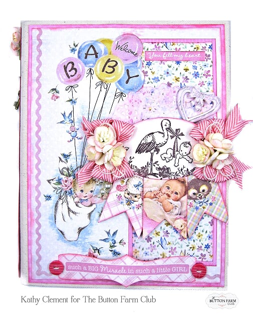 Authentique's Swaddle Baby Girl Mini Album Kit by Kathy Clement~ Digital Tutorial