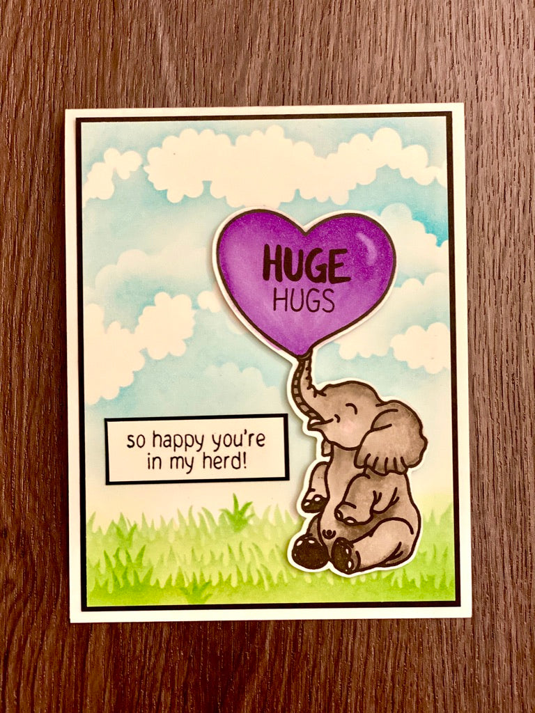 Sending Huge Hugs Stamp and Stencil Kit by Amy Sonnemann