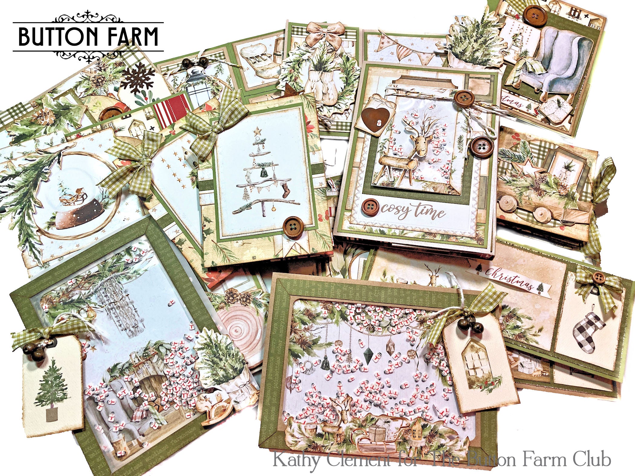 Cosy Winter Christmas Card Kit by Kathy Clement