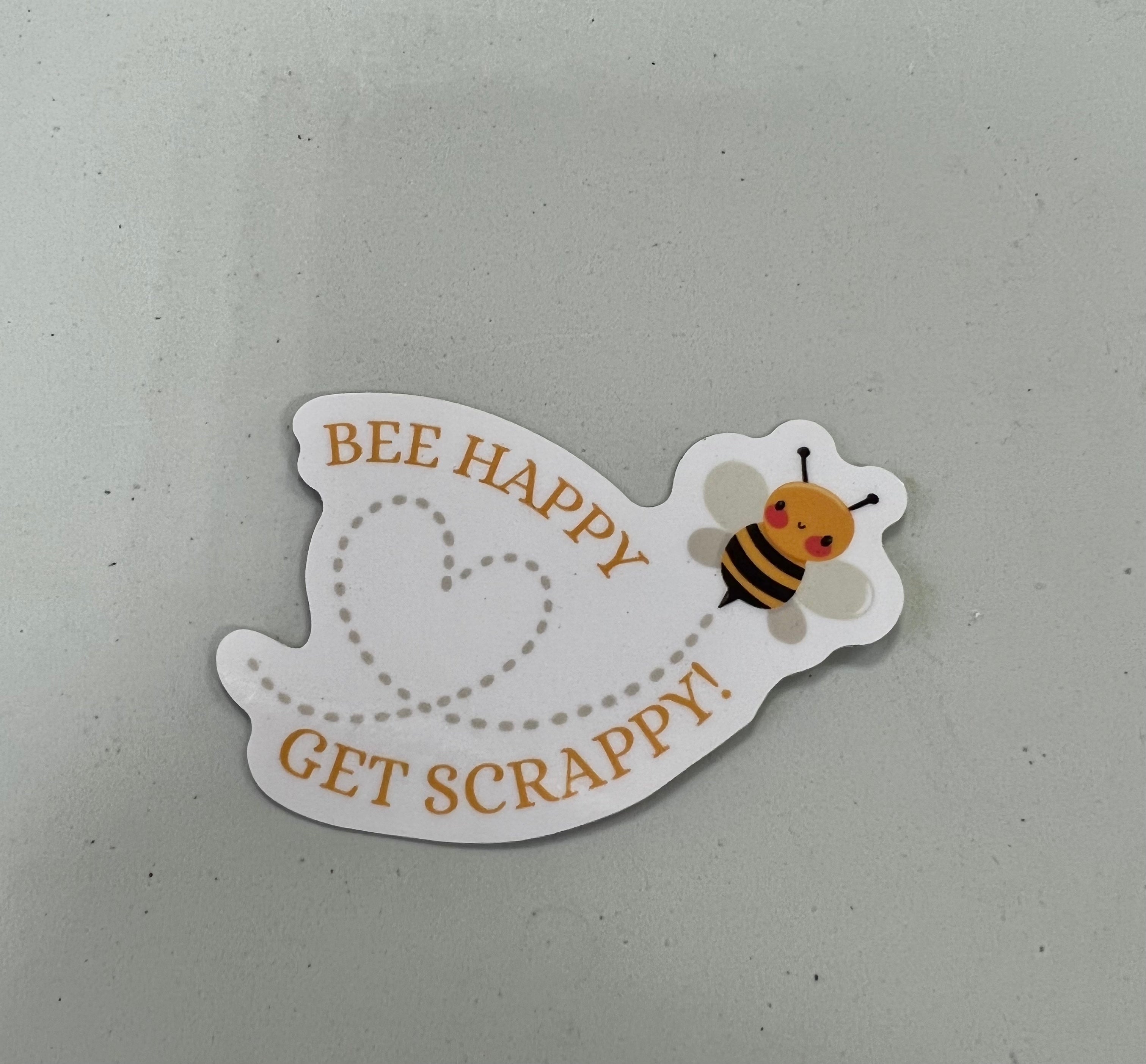 Bee Happy Get Scrappy Sticker - 2.5"