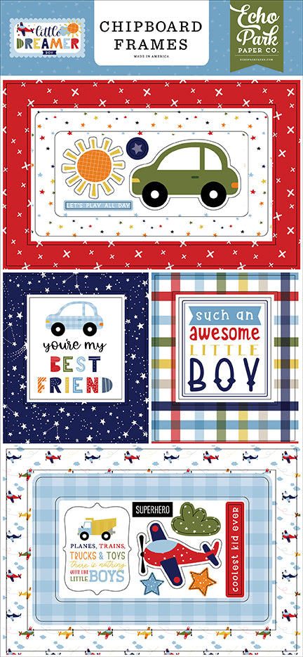 Little Dreamer Boy 6x13 Chipboard Frames