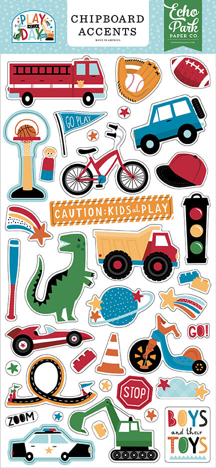 Play all Day 6x13 Chipboard Accents