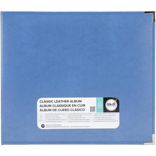 Scrapbook Classic Leather 3 Ring Album Aqua 12X12