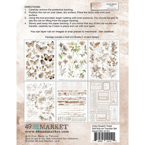 Color Swatch Toast Collection - 6 x 8 Rub-On Transfers