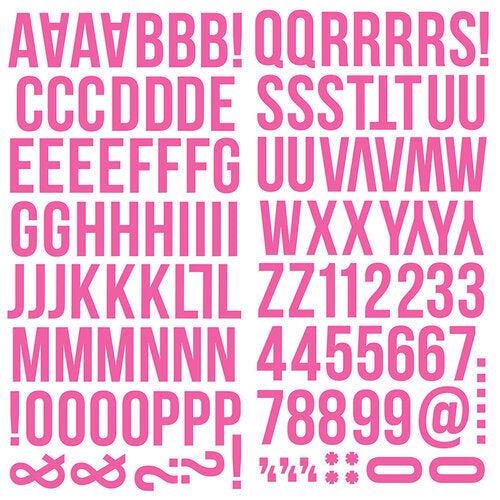 Color Vibe Collection - Foam Stickers - Alpha - Pink