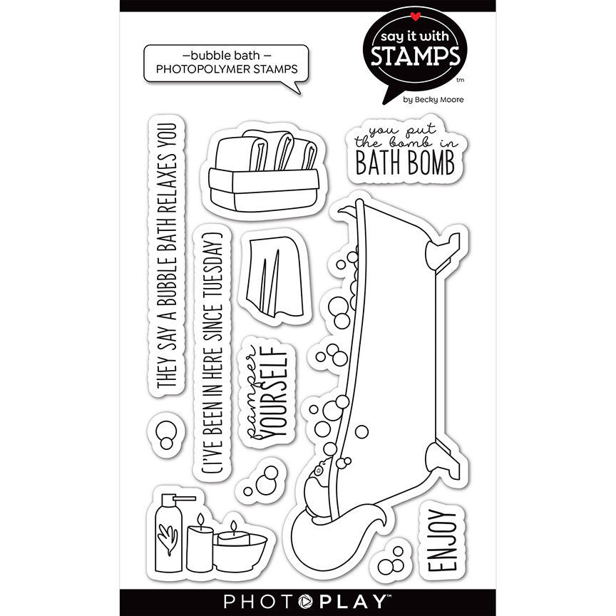 Say It With Stamps Collection - Clear Photopolymer Stamps -Bubble Bath