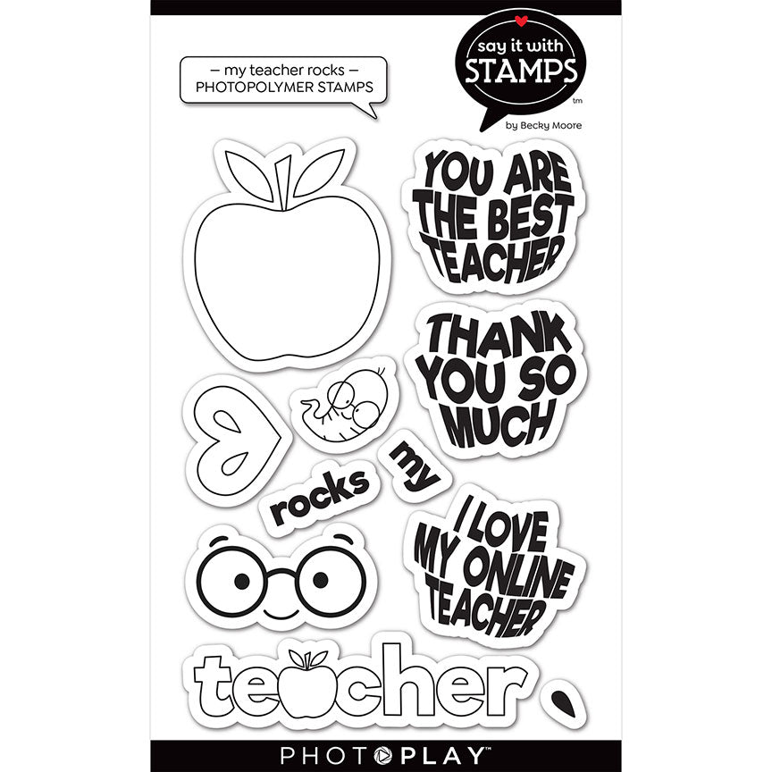 Say It With Stamps Collection - Clear Photopolymer Stamps - My Teacher Rocks
