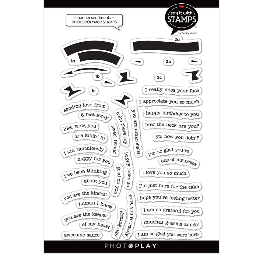 Say It With Stamps Collection - Clear Photopolymer Stamps - Banner Sentiments