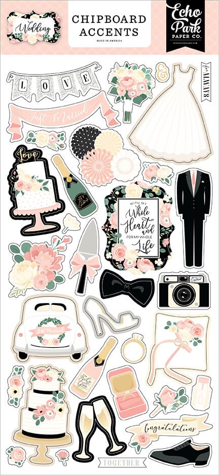 Wedding 6x13 Chipboard Accents