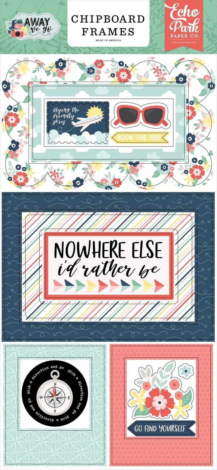 Away We Go 6x13 Chipboard Frames