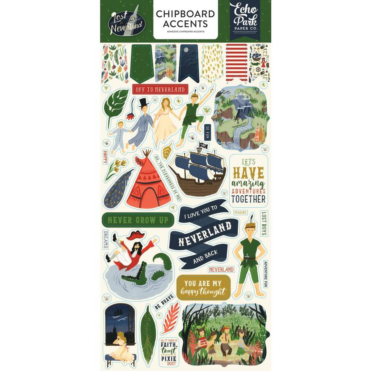 LOST IN NEVERLAND 6x13 Chipboard Accents
