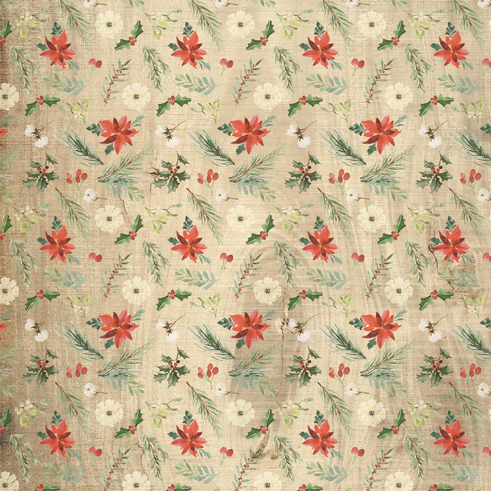 Christmas 'Winter Floral' 12X12 Double Sided Cardstock