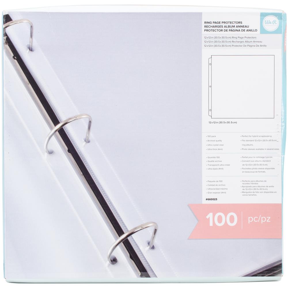 We R Memory Keepers 12 x 12 Ringed Photo Sleeves  ~ 100 pack