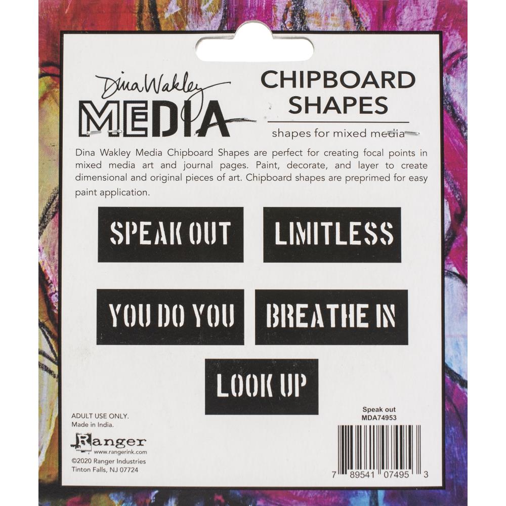 Dina Wakley Media - Chipboard Shapes - Speak Out