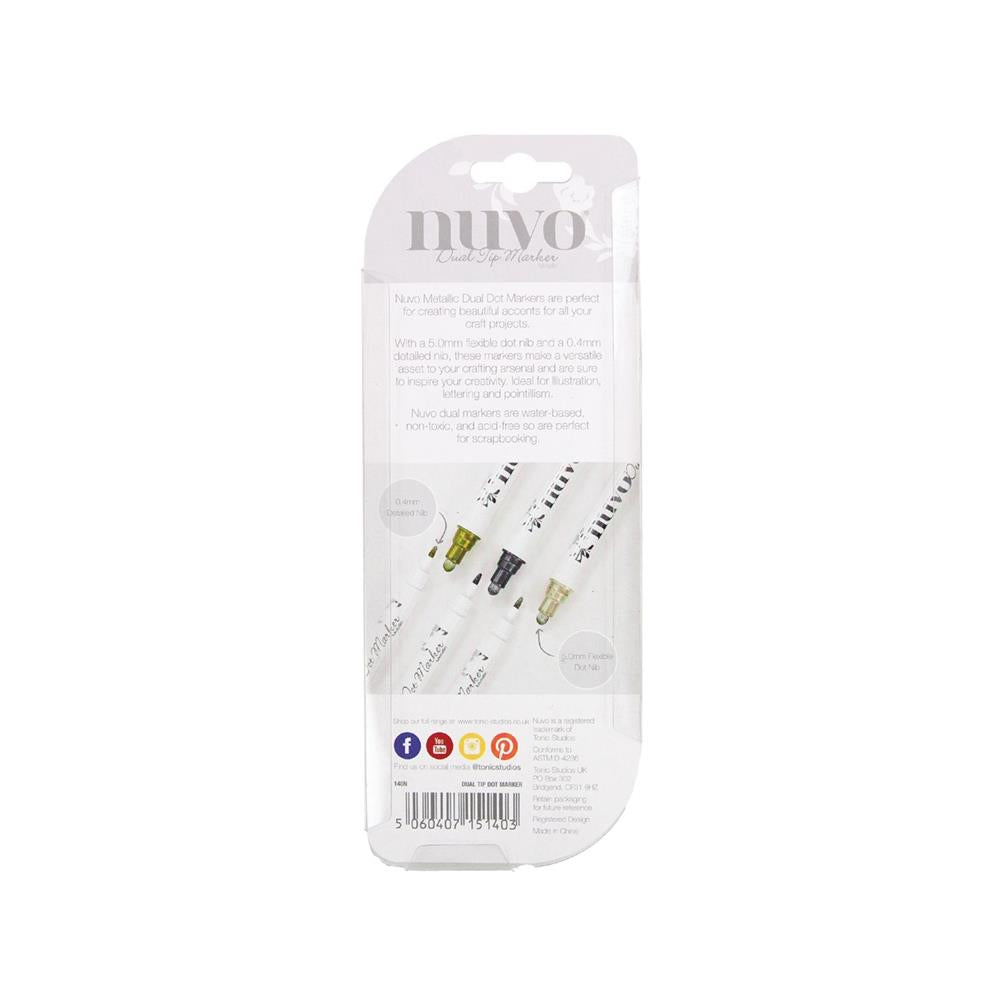 Nuvo Metallic Dual Tip Dot Markers 3/Pkg